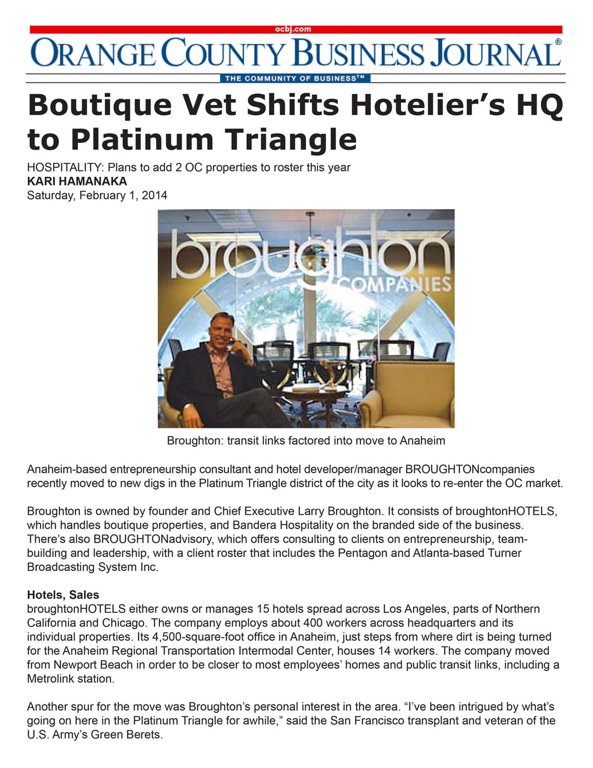 OC BUSINESS JOURNAL 2014 February bh Boutique Vet Shifts HQ-1